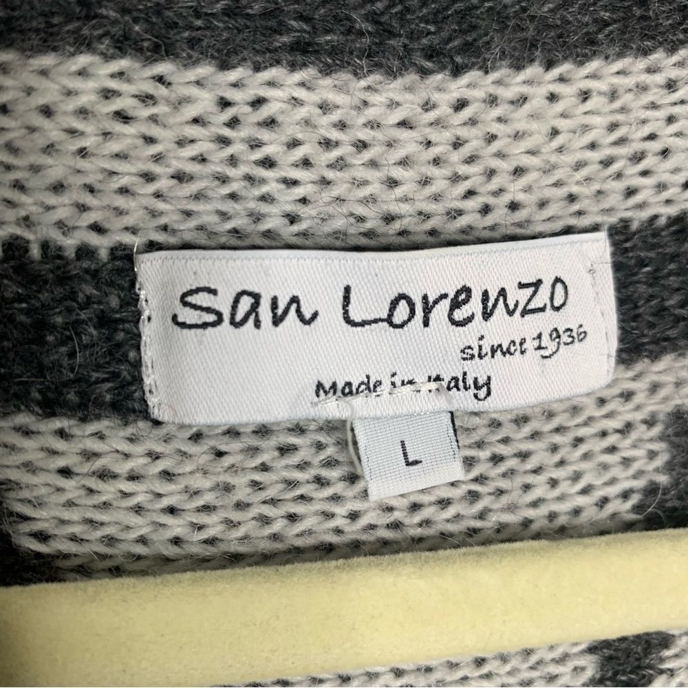 San lorenzo open front fringe wool‎ alpaca sleeveless cardigan gray - Picture 9 of 10